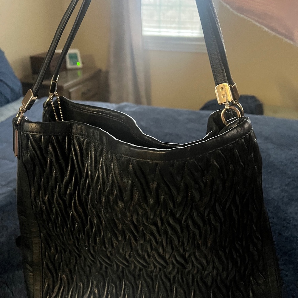 Coach Black Leather Hobo Bag